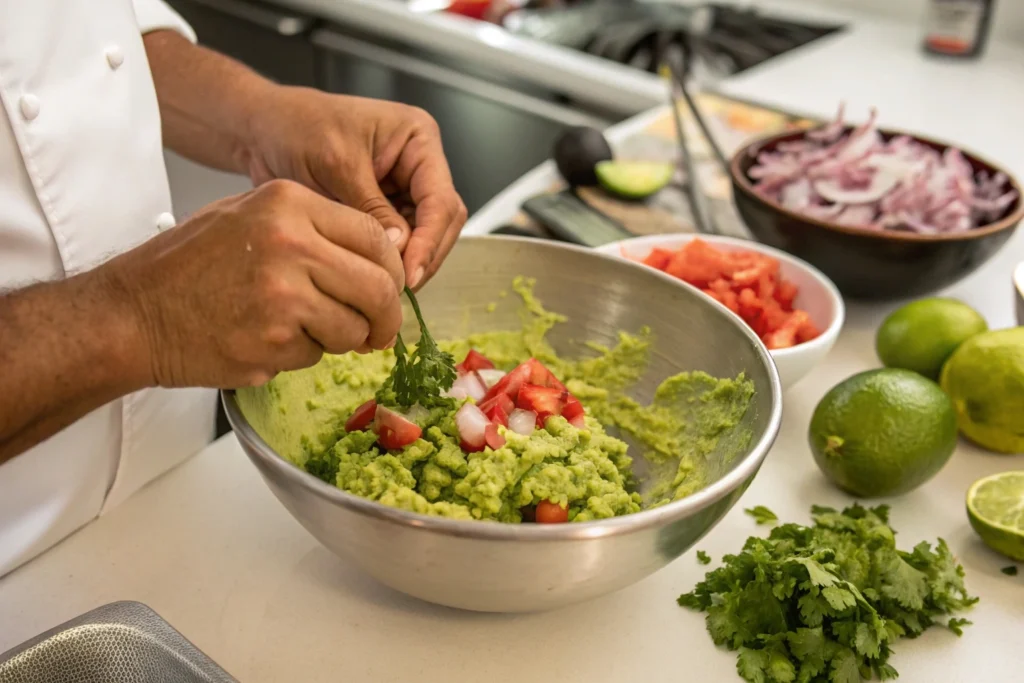 Add onion and citrus to the 4 Ingredient Guacamole Recipe.