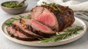 Chef John's Perfect Prime Rib, whole and freshly cooked, served on a tray.