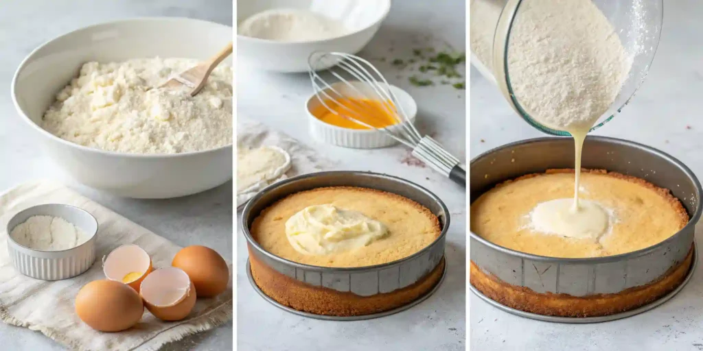 Step-by-step preparation of a Simple White Cake batter