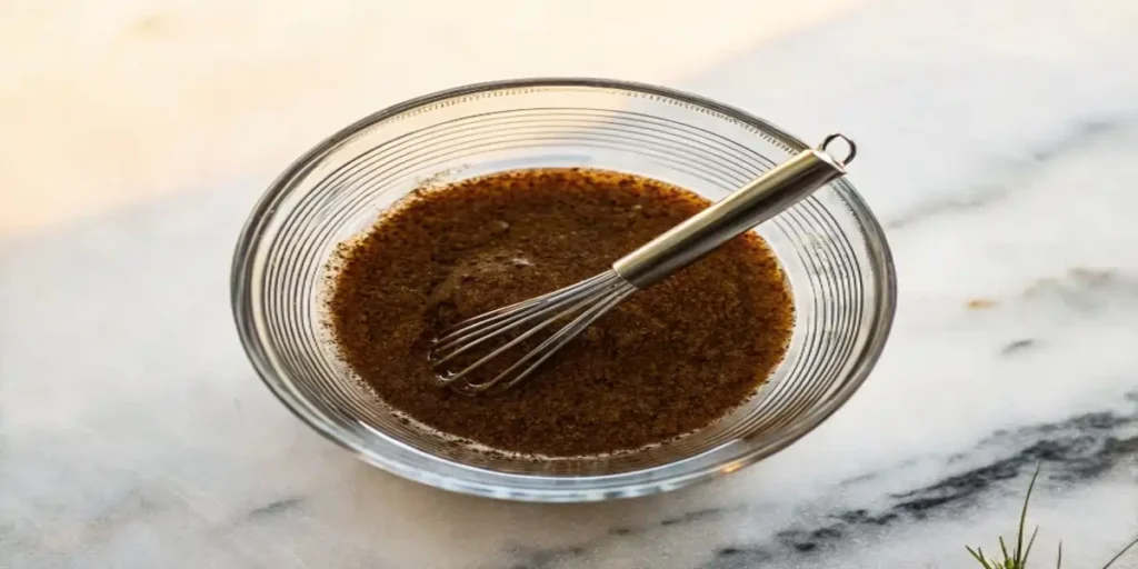 Whisk water, vinegar, oil, sugar, salt, and pepper together in a large bowl until smooth.