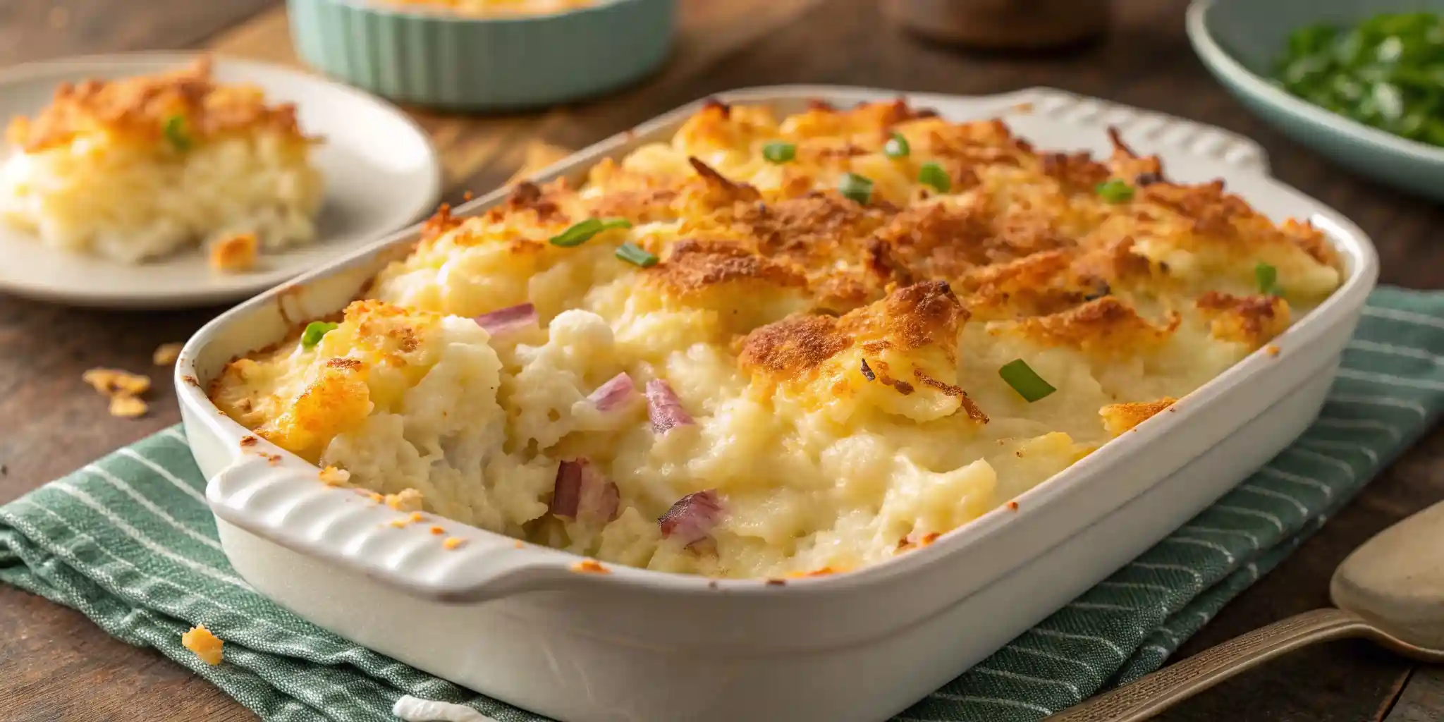 This funeral potatoes recipe is easy to make for a creamy, cheesy potato side dish. You can add anything you like to jazz this casserole up. You can use potato chips, tortilla chips, or even cornflakes for the topping. I like to use sour cream and onion potato chips.