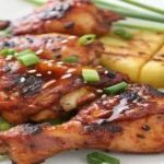 Huli Huli Chicken' (turn, turn) was invented by Ernest Morgado when he cooked teriyaki chicken for a group of farmers in 1955. This has been a Hawaiian staple with sticky rice ever since. This is my family's version of Huli Huli Chicken. Use aji mirin (sweet rice wine) in place of sherry if desired