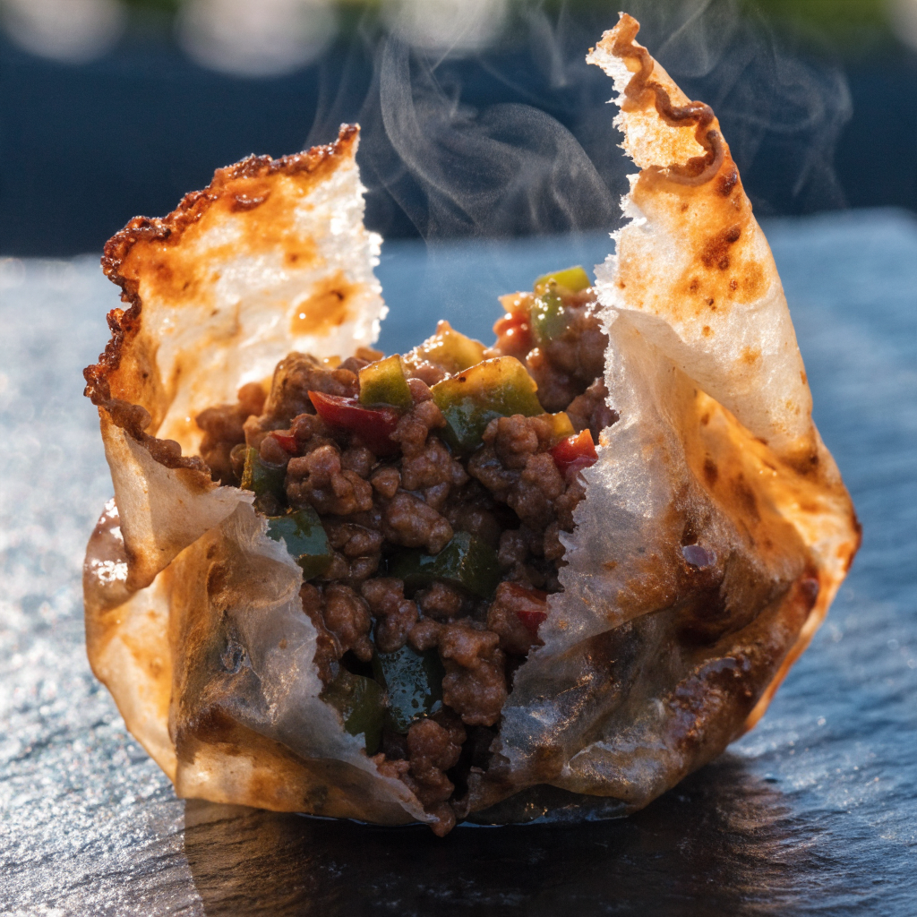 Can you cook rice paper dumplings in an air fryer? step 2 - A detailed, photorealistic photo of a cr