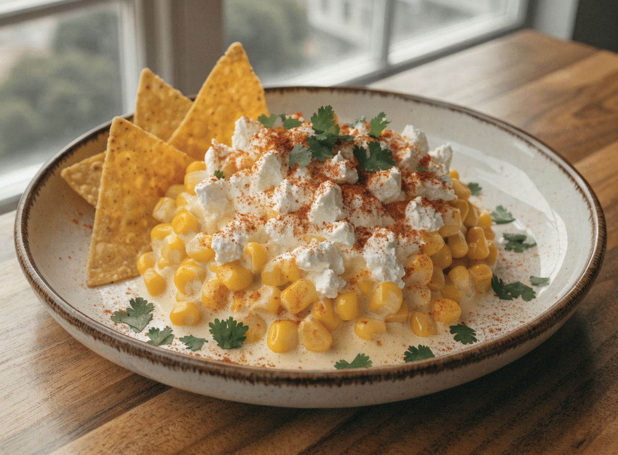 easy elote corn dip with cream cheese - Easy elote corn dip with cream cheese: A 20-minute Mexican street food favorite