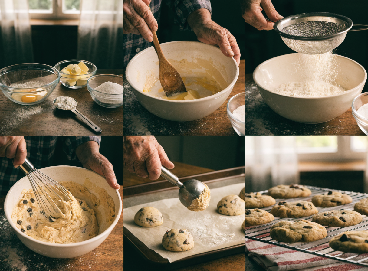 Grandma Ricke's Cookie Recipe step 3 - A photography collage split into multipl