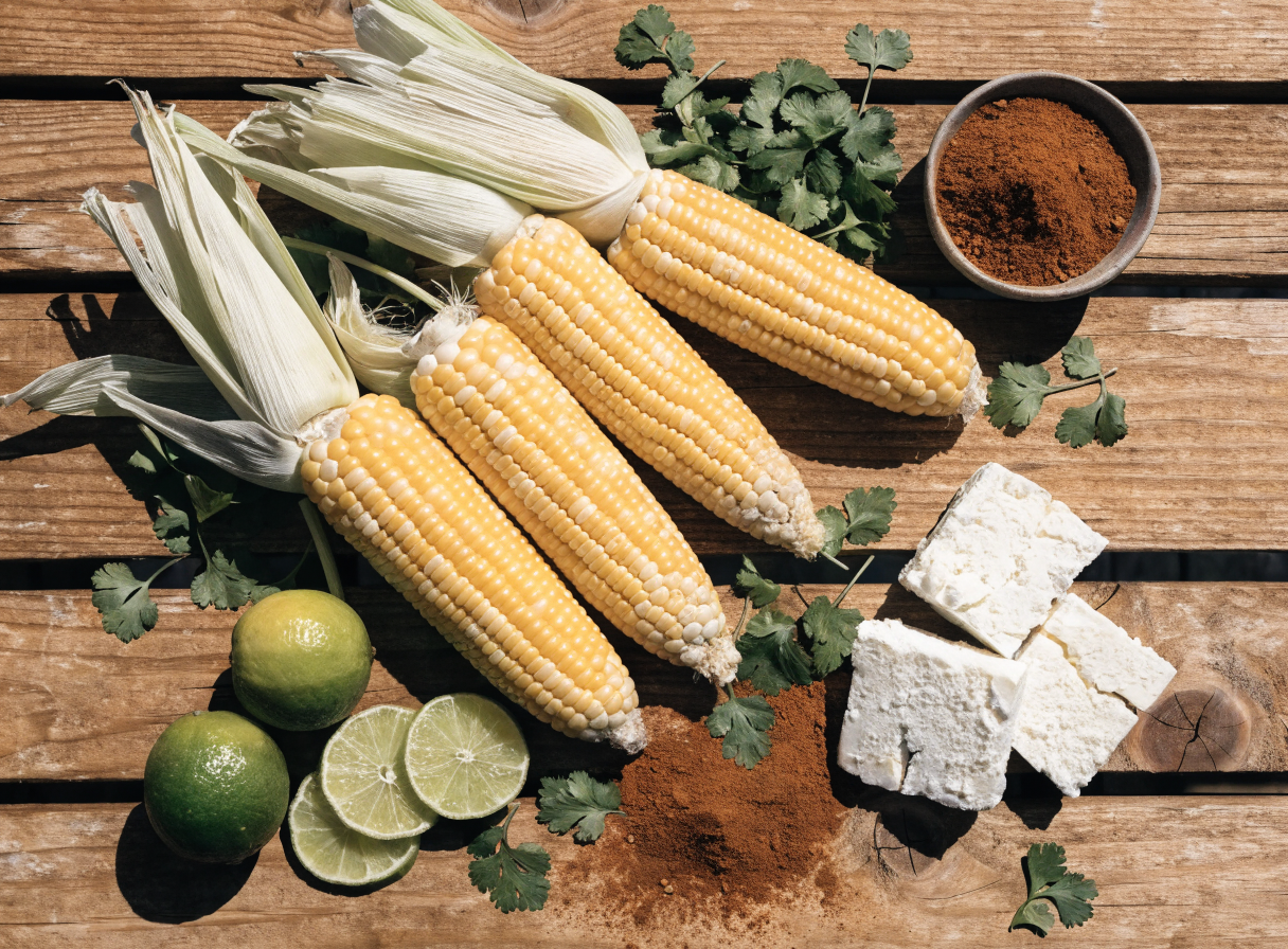 What is elote dip made of? step 2 - A detailed top-down view of authentic el