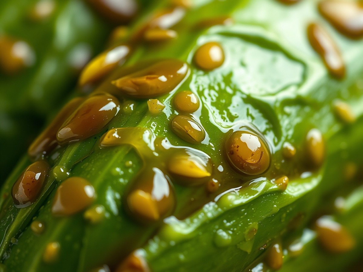 Why do you smash cucumbers in a salad? cooking technique - A detailed macro photo of bruised cucumber crevices glistening with a